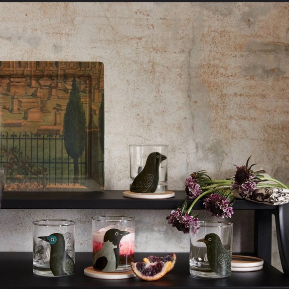 John Derian for Threshold Midnight Dreary Black Bird Glass Drinkware Set - Picture 7 of 9